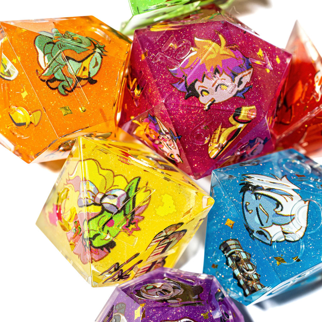 Avantris x Dispel Dice "Stardust Rhapsody" Iconic 7-Piece Dice Set