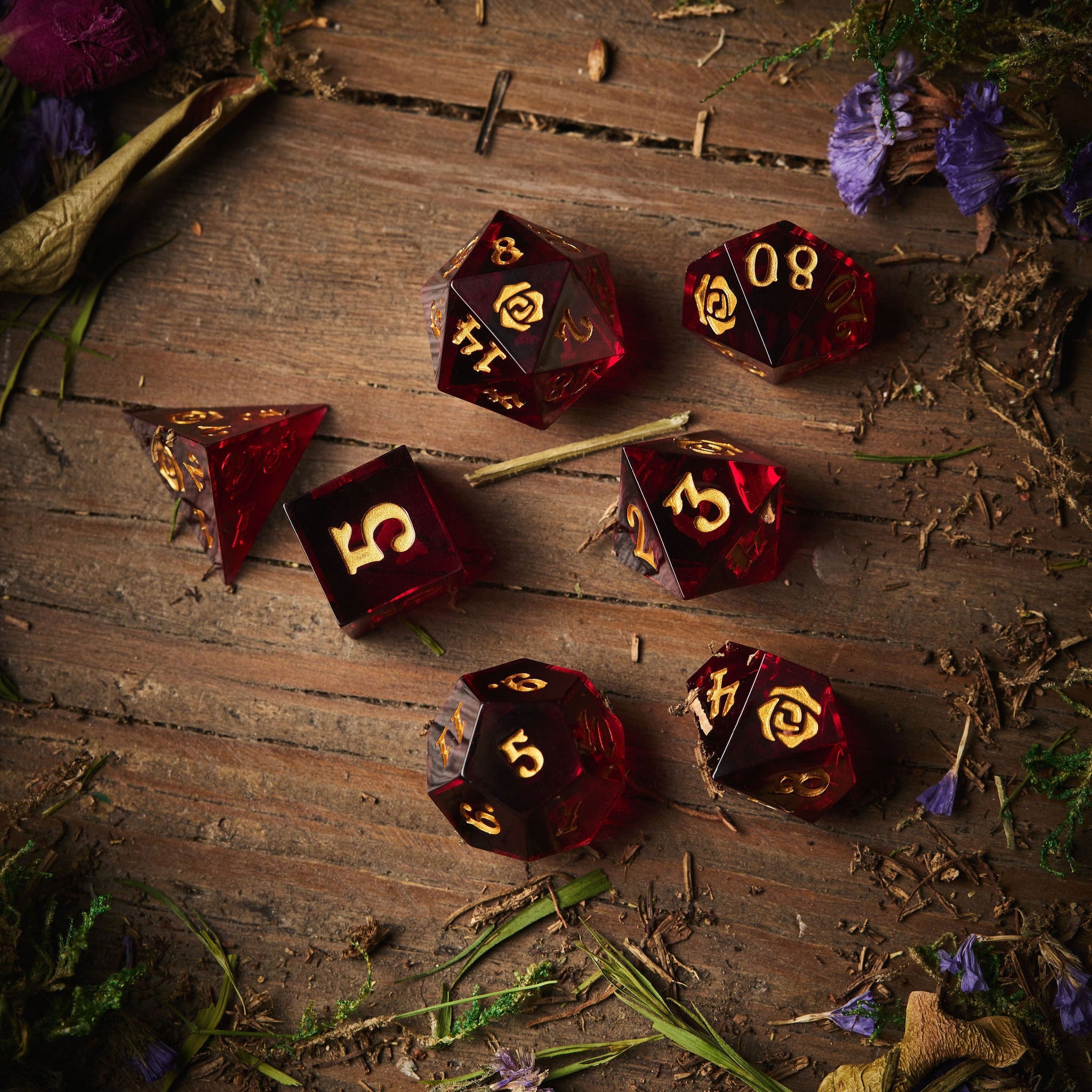 Vampire Rose Resin Dice Set