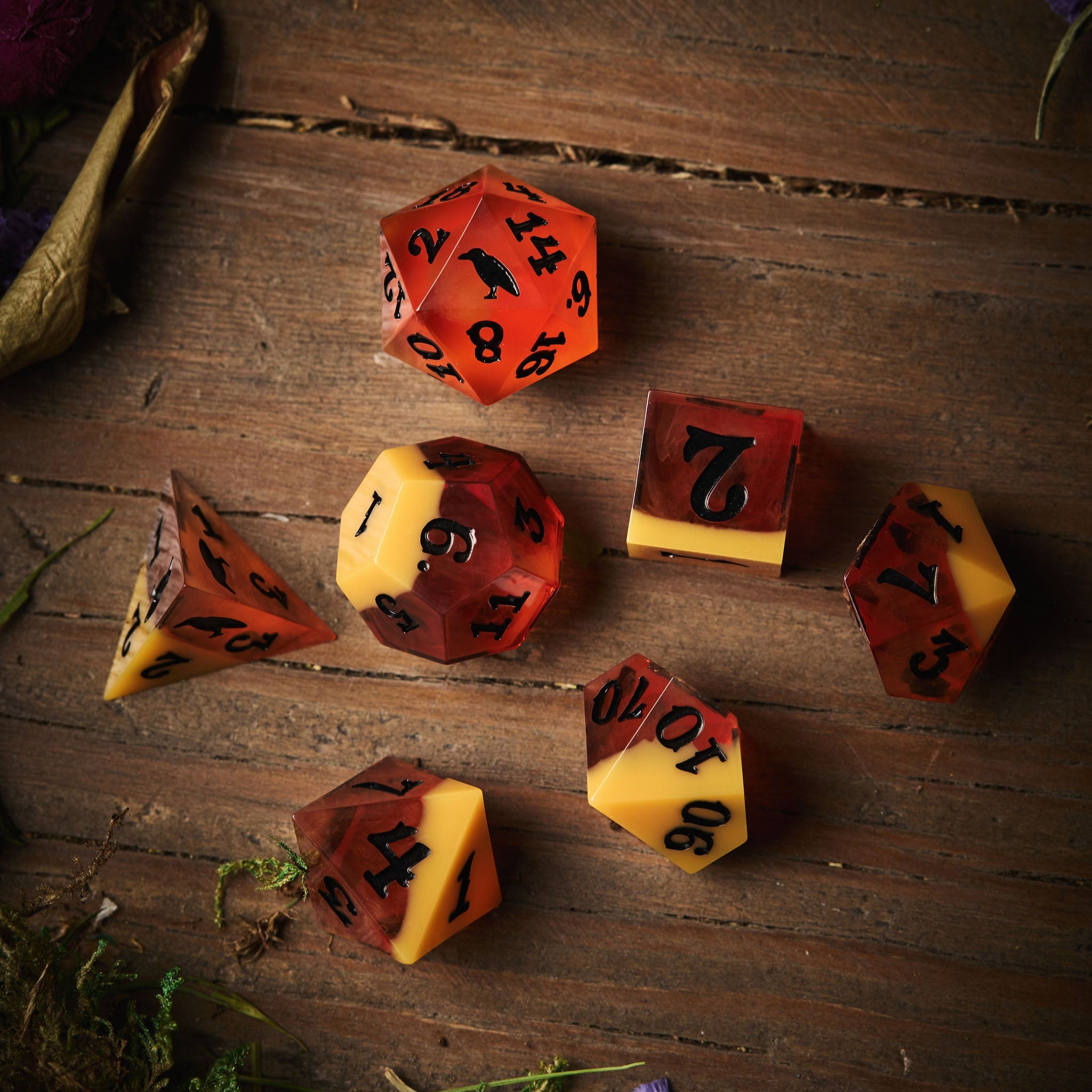 Crooked Moon Resin Dice Set Bundle