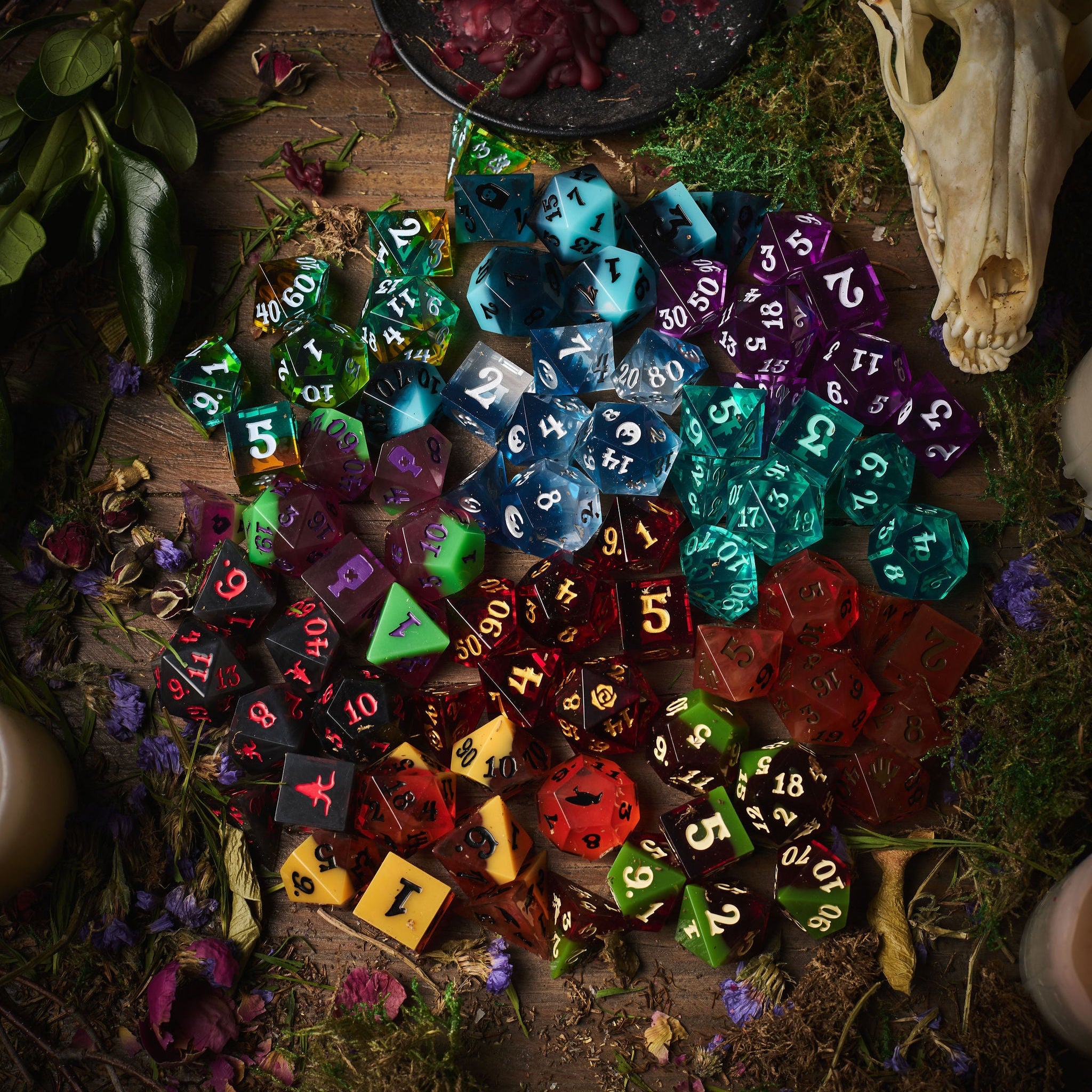 Crooked Moon Resin Dice Set Bundle