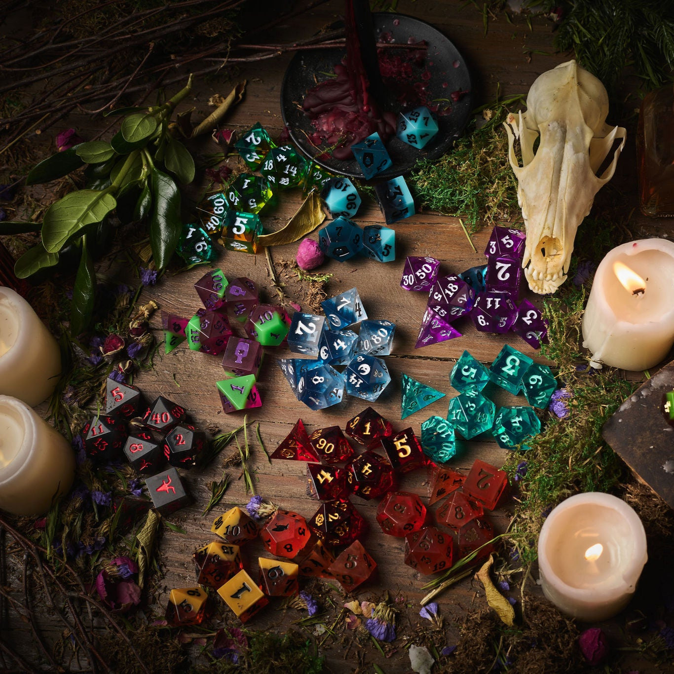 Crooked Moon Resin Dice Set Bundle