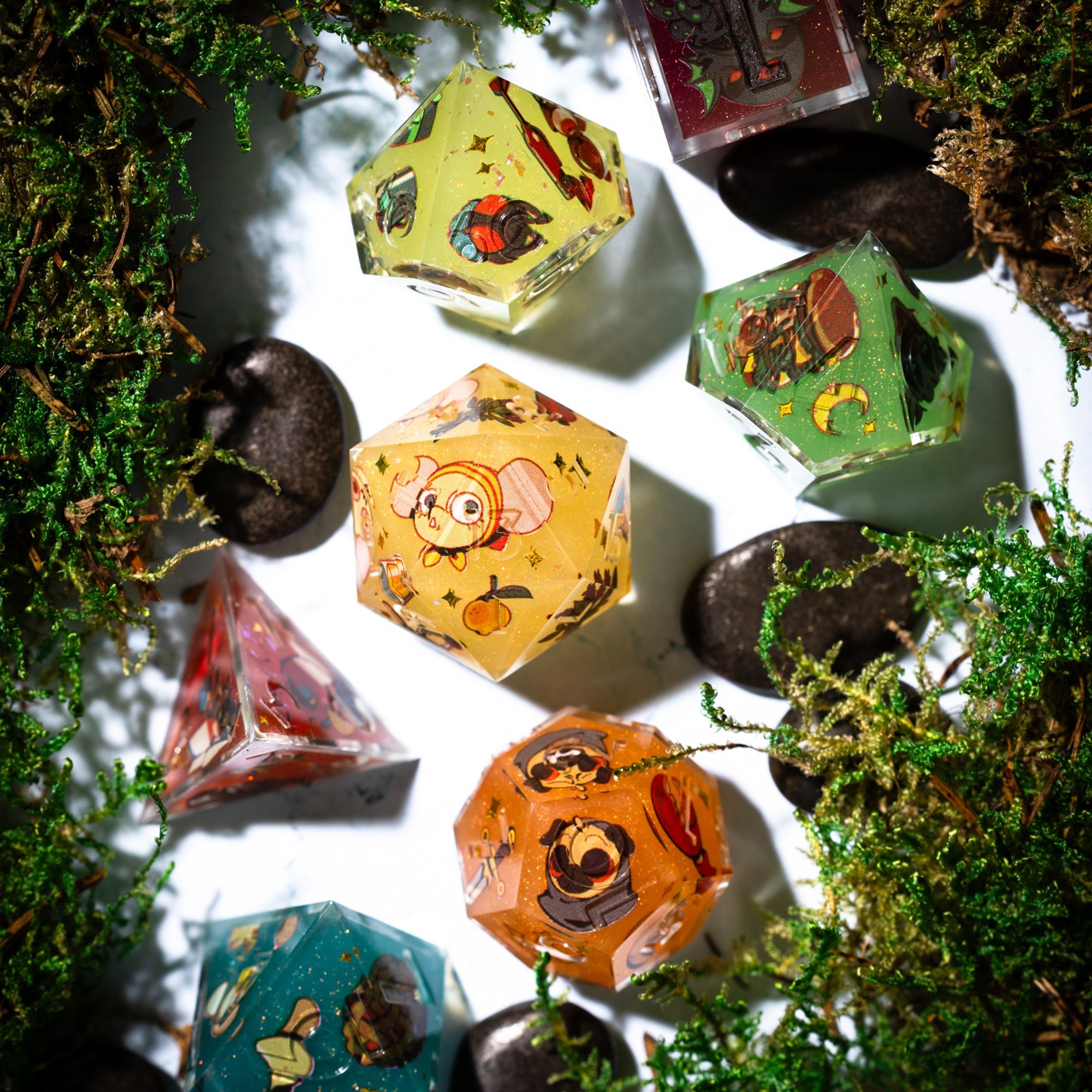 Avantris x Dispel Dice "Uprooted" Iconic 7-Piece Dice Set