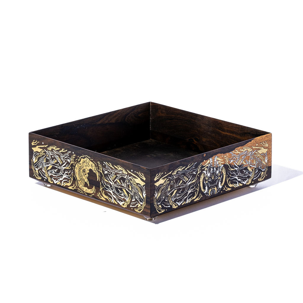 Avantris x Laserox "The Crooked Moon" Ziricote Dice Tray