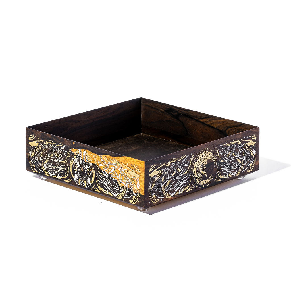 Avantris x Laserox "The Crooked Moon" Ziricote Dice Tray