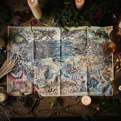 Crooked Moon Dual-Sided Cloth Map