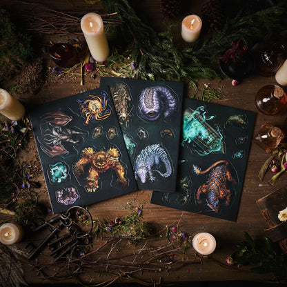 Crooked Moon Monster Punch-Out Tokens