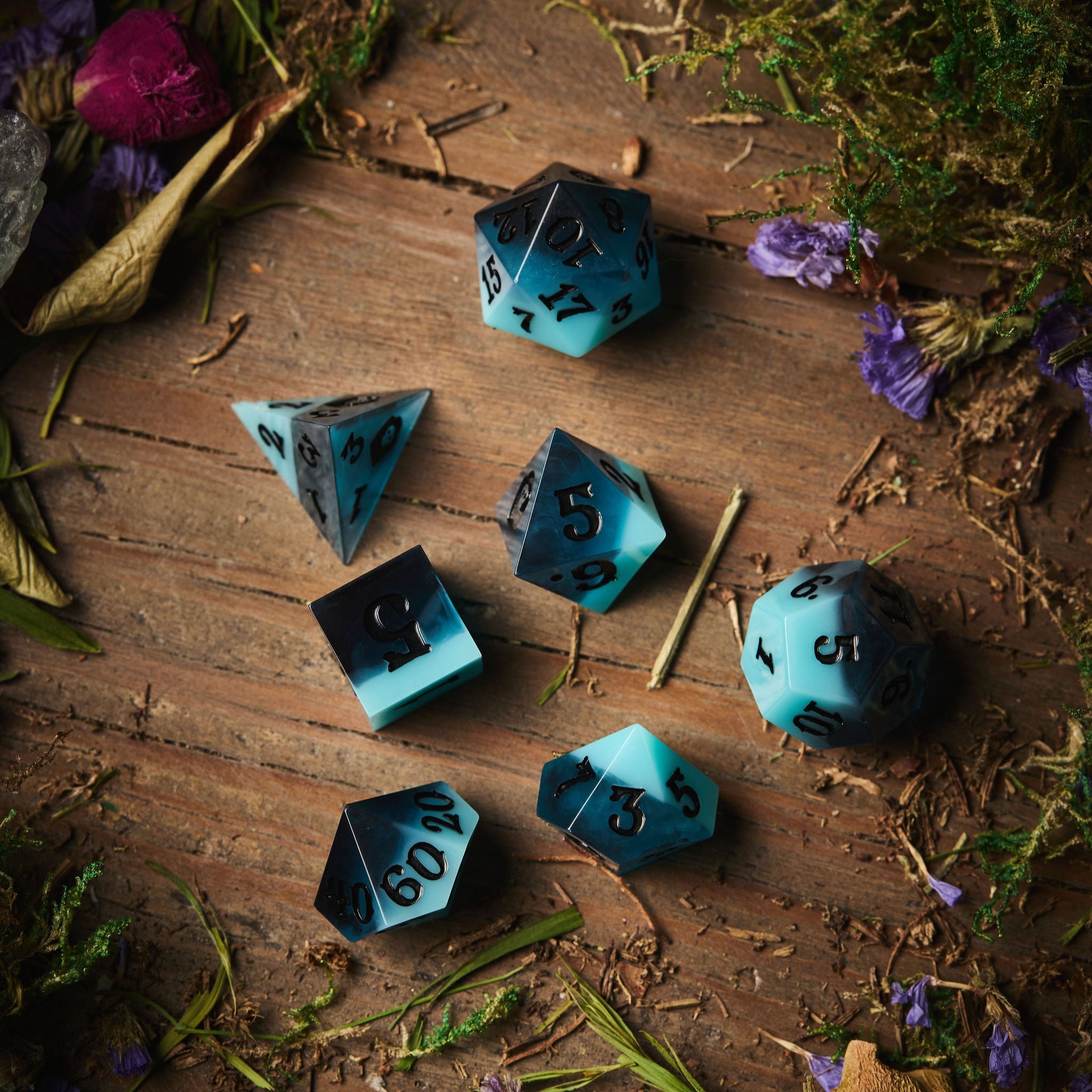 Crooked Moon Resin Dice Set Bundle
