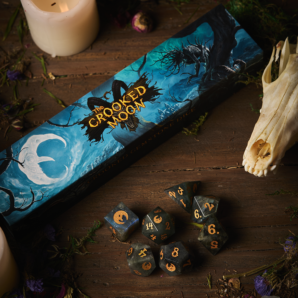 Crooked Moon Labradorite Gemstone Dice Set