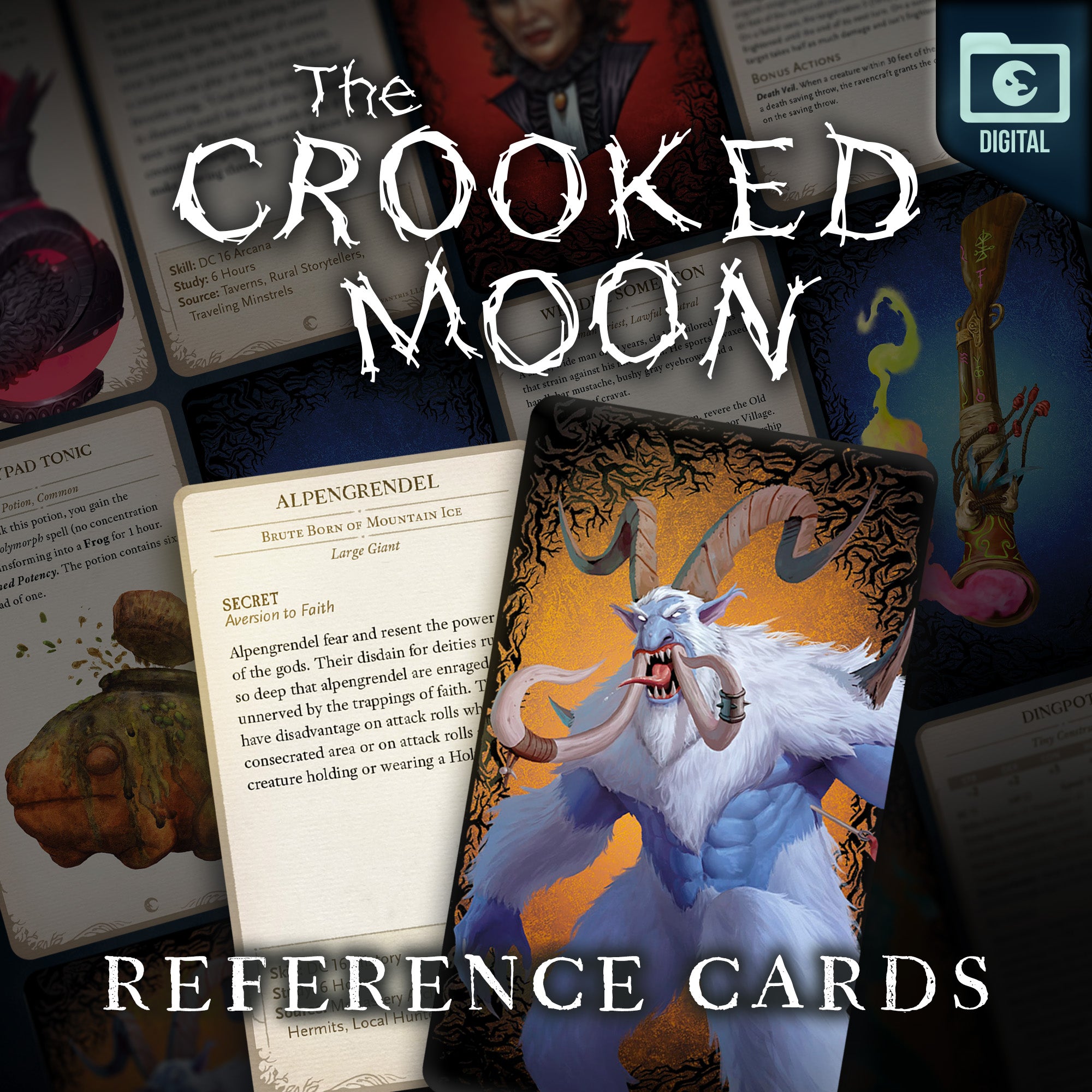 Crooked Moon Digital Reference Cards