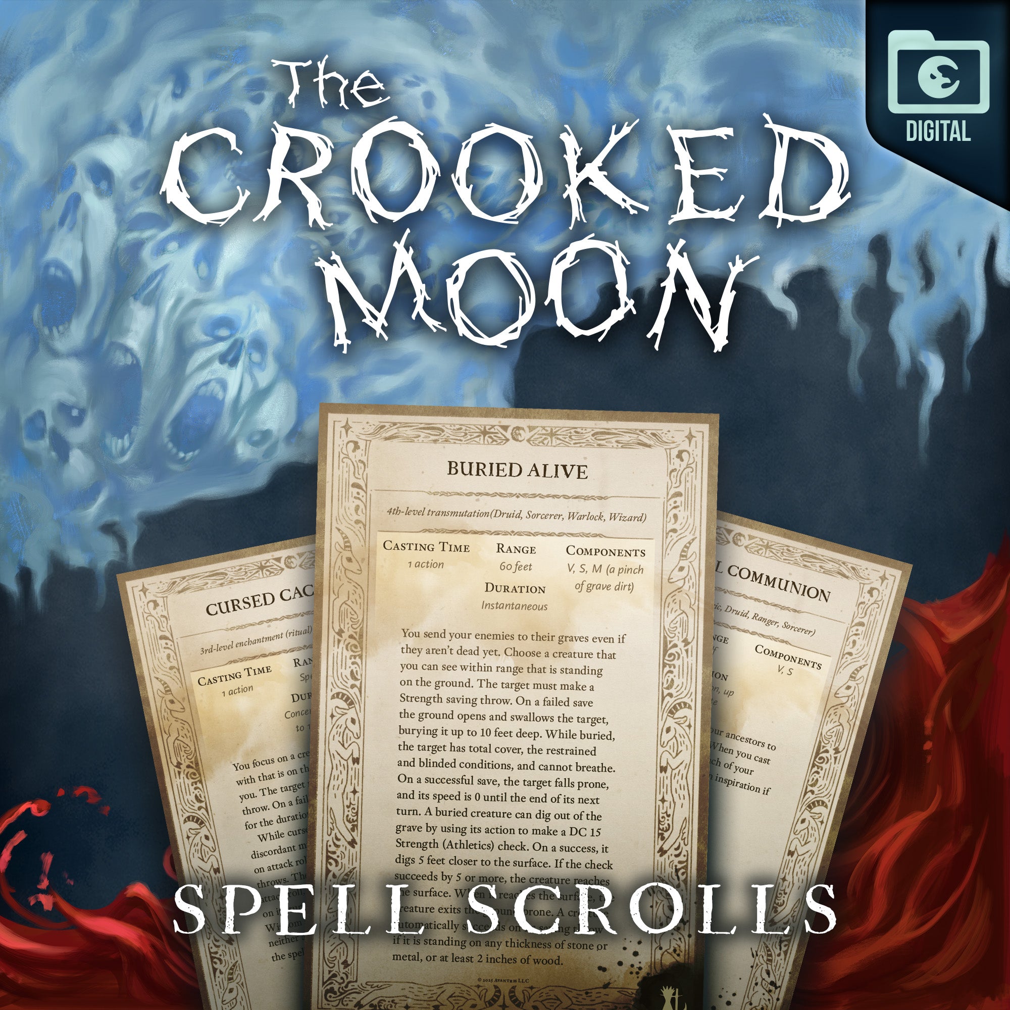 Crooked Moon Digital Spell Scrolls