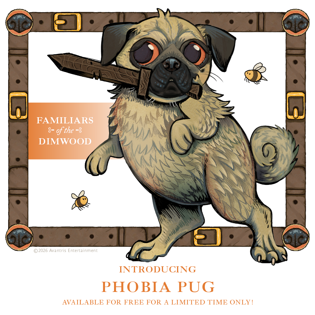 Free Digital Familiar: Phobia Pug