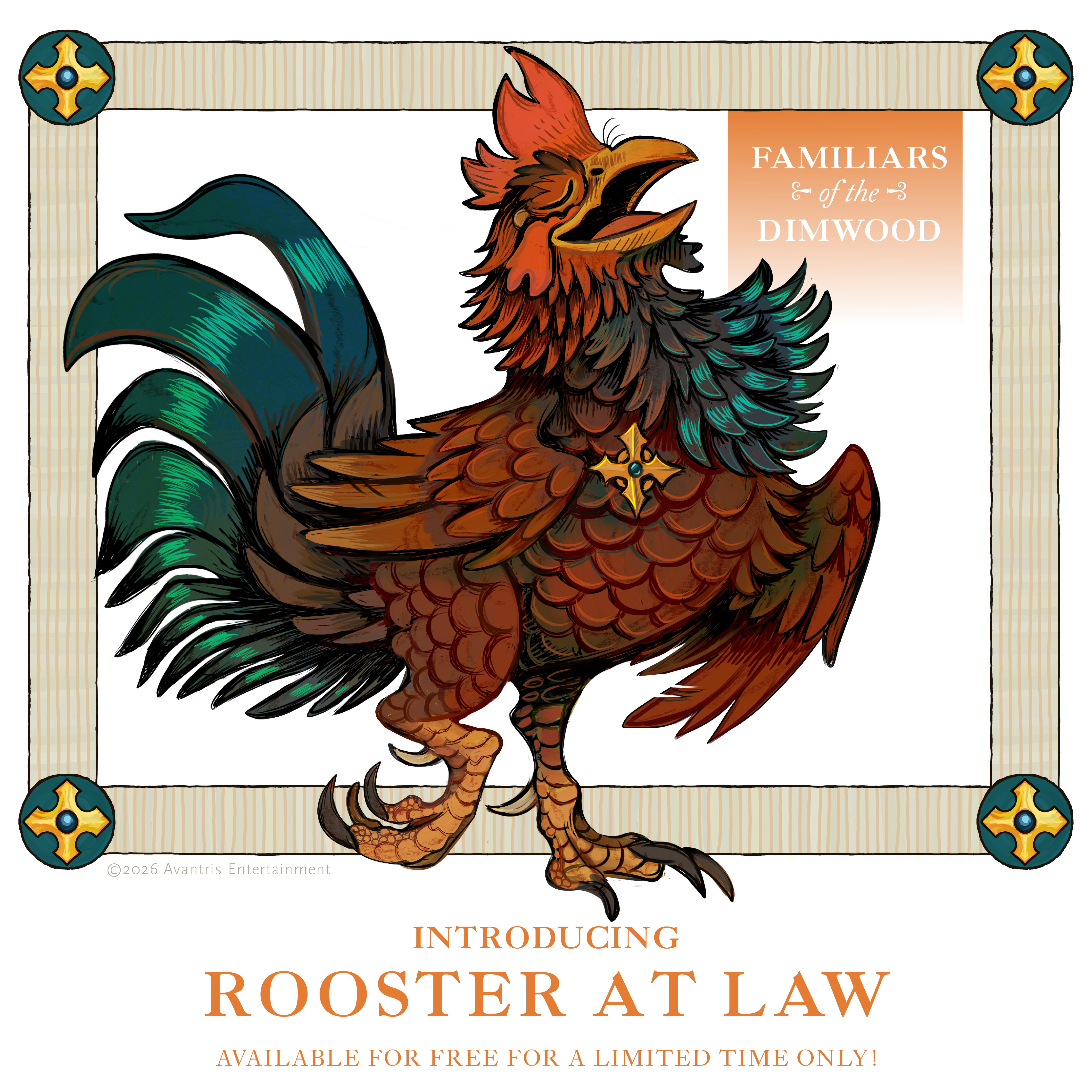 Free Digital Familiar: Rooster at Law