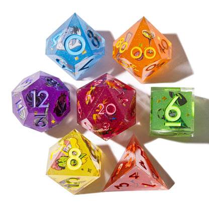 Avantris x Dispel Dice "Stardust Rhapsody" Iconic 7-Piece Dice Set