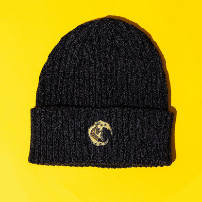 Crooked Moon Embroidered Beanie